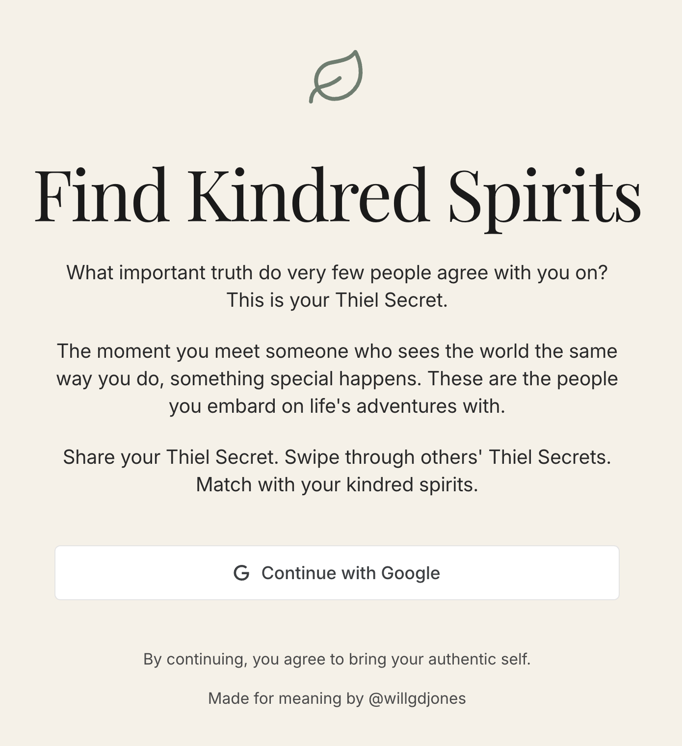 Kindred Spirits landing page after redesign